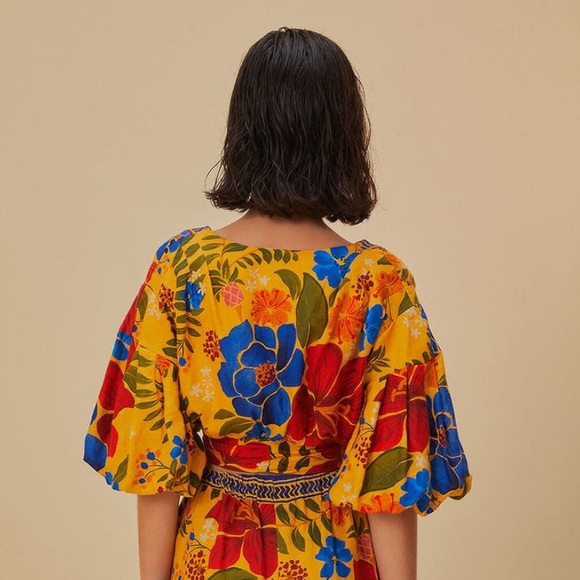 Farm Rio Yellow Floral Crop Top - Picture 13 of 13